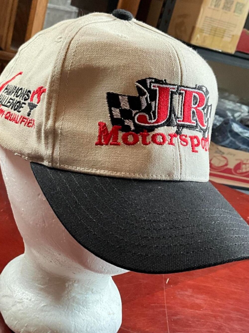 VTG Mens JR Motorsports Racing Champions Challenge 2001 Qualifier Tan Black Hat